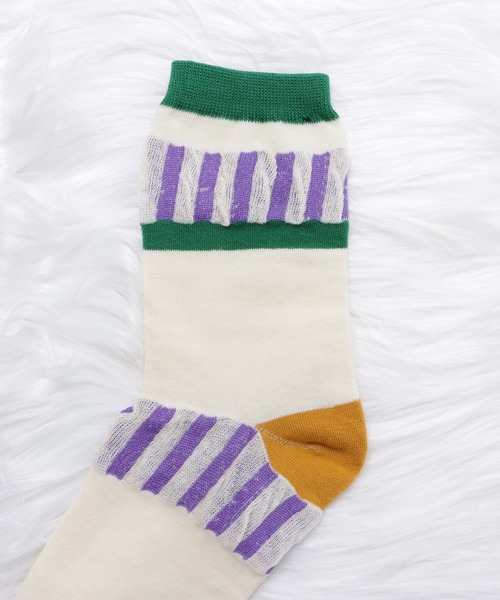 Lace Ladies(レースレディース)の「【5色組】幾何学柄クルーソックスセット(ソックス/靴下・レディース・マルチ・FREE)」の11枚目の写真