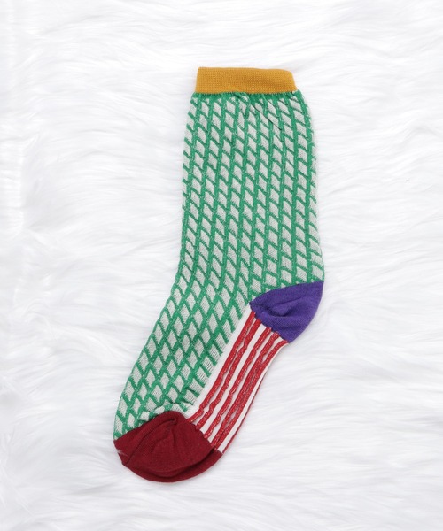 Lace Ladies(レースレディース)の「【5色組】幾何学柄クルーソックスセット(ソックス/靴下・レディース・マルチ・FREE)」の13枚目の写真