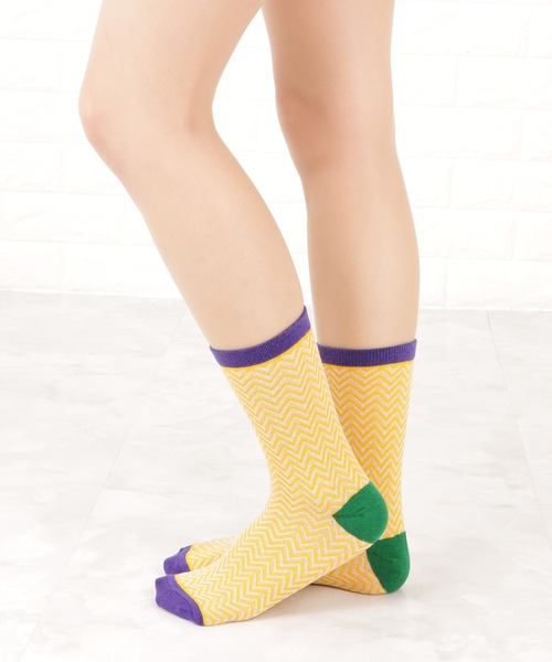 Lace Ladies(レースレディース)の「【5色組】幾何学柄クルーソックスセット(ソックス/靴下・レディース・マルチ・FREE)」の19枚目の写真