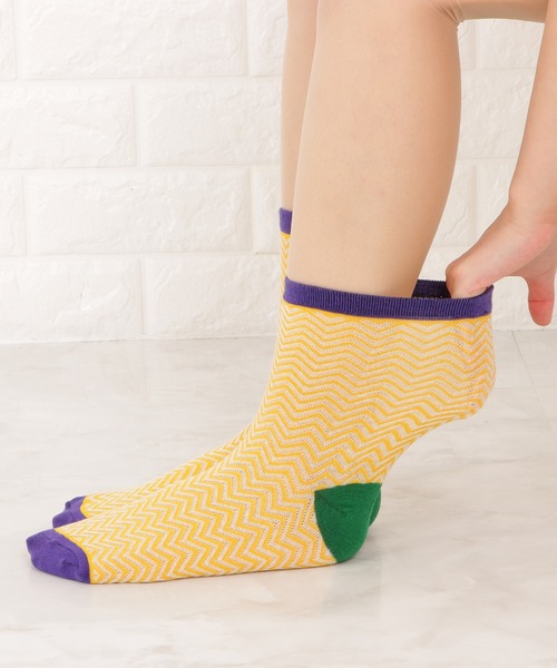 Lace Ladies(レースレディース)の「【5色組】幾何学柄クルーソックスセット(ソックス/靴下・レディース・マルチ・FREE)」の21枚目の写真