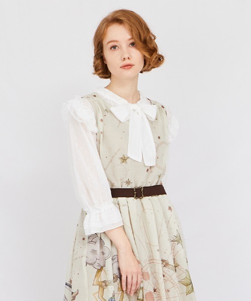 axes femme(アクシーズファム)の「2WAYラメ混ドビー素材ブラウス(シャツ/ブラウス・レディース・ホワイト/ブラック/ネイビー・FREE)」の1枚目の写真