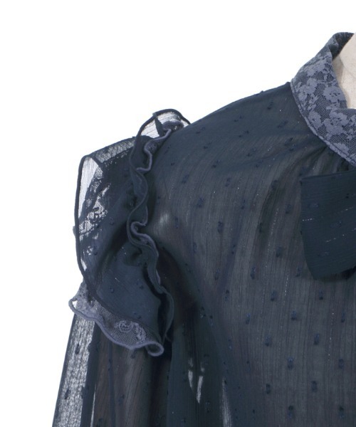 axes femme(アクシーズファム)の「2WAYラメ混ドビー素材ブラウス(シャツ/ブラウス・レディース・ホワイト/ブラック/ネイビー・FREE)」の21枚目の写真