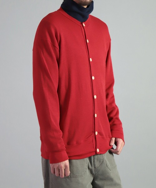 gicipi（ジチピ）の「[ gicipi ] CHINGHIALE/2210A　クルーネックカーディガン（カーディガン/ボレロ・メンズ・レッド/ブラック・3/4）」の5枚目の写真