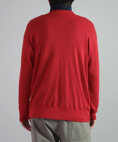 gicipi（ジチピ）の「[ gicipi ] CHINGHIALE/2210A　クルーネックカーディガン（カーディガン/ボレロ・メンズ・レッド/ブラック・3/4）」の7枚目の写真
