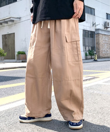 【neos -addictive design-】ワイドシルエット サイドポケット バルーン パラシュートカーゴ パンツ