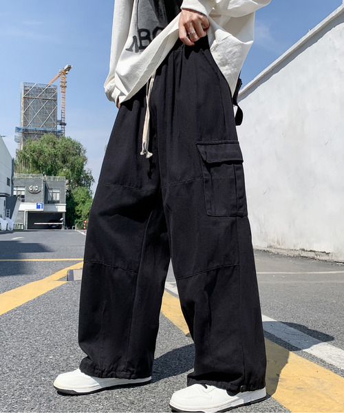 neos（ネオス）の「【neos -addictive design-】ワイドシルエット サイドポケット バルーン パラシュートカーゴ パンツ（カーゴパンツ・メンズ・ベージュ/ブラック/カーキ・MEDIUM/LARGE/X-LARGE）」の12枚目の写真