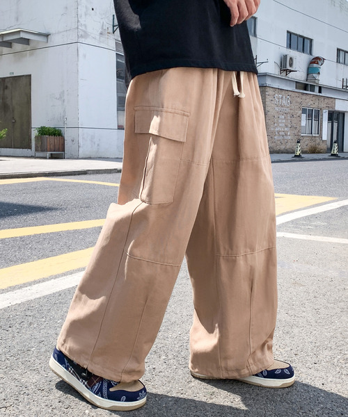 neos（ネオス）の「【neos -addictive design-】ワイドシルエット サイドポケット バルーン パラシュートカーゴ パンツ（カーゴパンツ・メンズ・ベージュ/ブラック/カーキ・MEDIUM/LARGE/X-LARGE）」の15枚目の写真