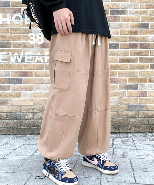neos（ネオス）の「【neos -addictive design-】ワイドシルエット サイドポケット バルーン パラシュートカーゴ パンツ（カーゴパンツ・メンズ・ベージュ/ブラック/カーキ・MEDIUM/LARGE/X-LARGE）」の17枚目の写真