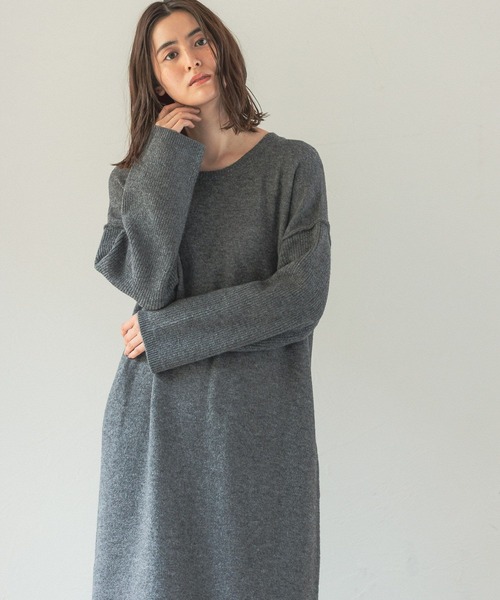 LEPSIM（レプシィム）の「7ゲージワイドロングワンピース　125426（ワンピース・レディース・グレー/ブルー/モカ・FREE/TALL）」の5枚目の写真