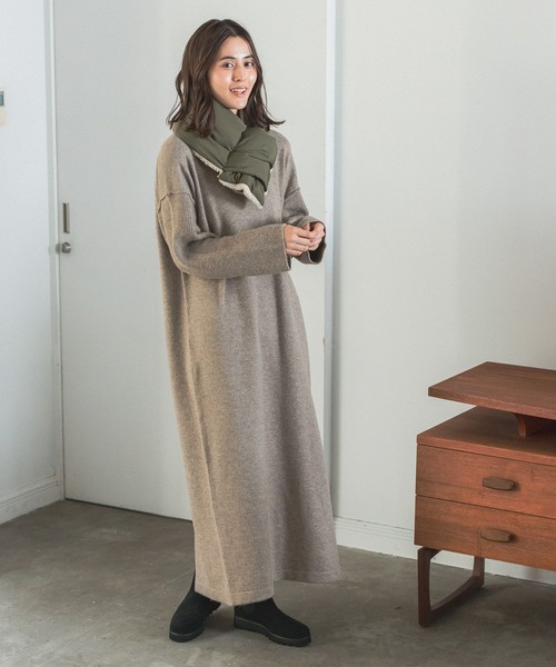 LEPSIM（レプシィム）の「7ゲージワイドロングワンピース　125426（ワンピース・レディース・グレー/ブルー/モカ・FREE/TALL）」の7枚目の写真