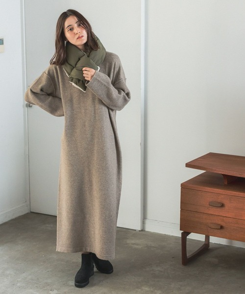 LEPSIM（レプシィム）の「7ゲージワイドロングワンピース　125426（ワンピース・レディース・グレー/ブルー/モカ・FREE/TALL）」の8枚目の写真