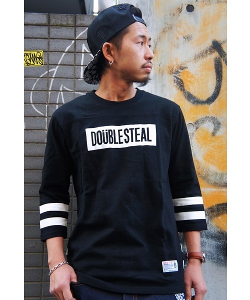 DOUBLE STEAL（ダブルスティール）の「Double Line Football Tee（Tシャツ/カットソー・メンズ・ブラック/ホワイト・X-LARGE/LARGE/MEDIUM）」の5枚目の写真