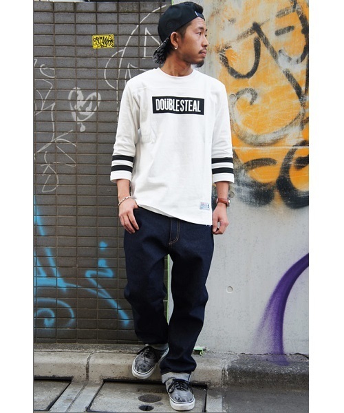 DOUBLE STEAL（ダブルスティール）の「Double Line Football Tee（Tシャツ/カットソー・メンズ・ブラック/ホワイト・X-LARGE/LARGE/MEDIUM）」の7枚目の写真