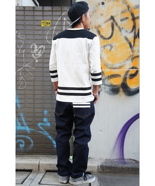 DOUBLE STEAL（ダブルスティール）の「Double Line Football Tee（Tシャツ/カットソー・メンズ・ブラック/ホワイト・X-LARGE/LARGE/MEDIUM）」の11枚目の写真