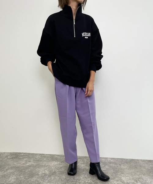 MLI'A（エムリア）の「ハーフZIPロゴスウェット（スウェット・レディース・ブラック/オートミール/ボルドー・M）」の8枚目の写真