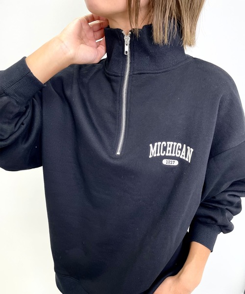 MLI'A（エムリア）の「ハーフZIPロゴスウェット（スウェット・レディース・ブラック/オートミール/ボルドー・M）」の12枚目の写真