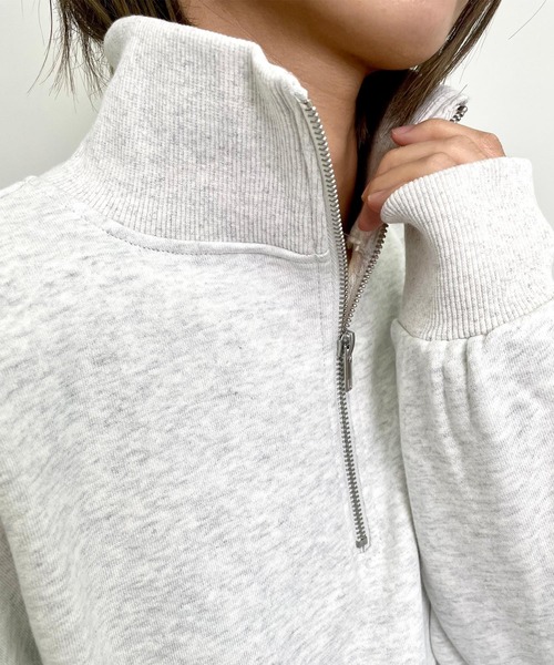 MLI'A（エムリア）の「ハーフZIPロゴスウェット（スウェット・レディース・ブラック/オートミール/ボルドー・M）」の6枚目の写真