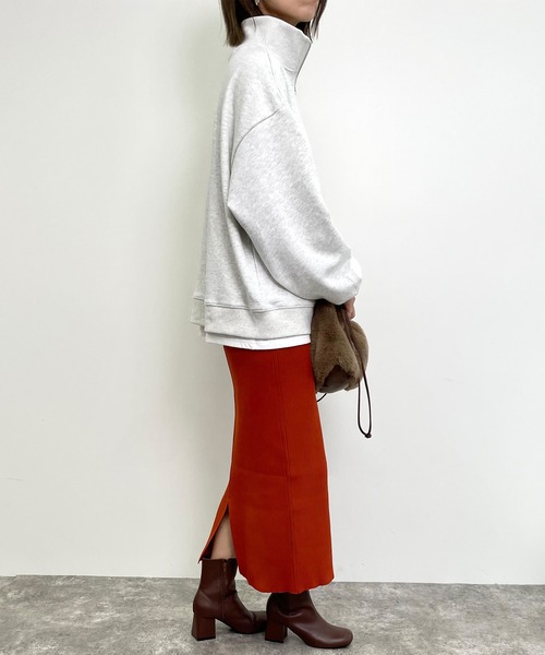 MLI'A（エムリア）の「ハーフZIPロゴスウェット（スウェット・レディース・ブラック/オートミール/ボルドー・M）」の21枚目の写真