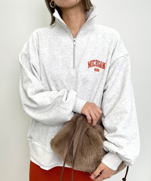 MLI'A（エムリア）の「ハーフZIPロゴスウェット（スウェット・レディース・ブラック/オートミール/ボルドー・M）」の17枚目の写真