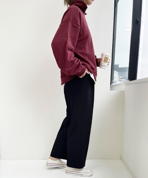 MLI'A（エムリア）の「ハーフZIPロゴスウェット（スウェット・レディース・ブラック/オートミール/ボルドー・M）」の7枚目の写真