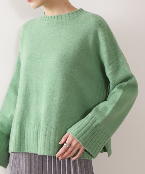 N.（N. Natural Beauty Basic）（エヌエヌナチュラルビューティーベーシック）の「◆デンスホワイトクルーネックニット（ニット/セーター・レディース・オフホワイト/ライトグリーン/イエロー・MEDIUM）」の14枚目の写真