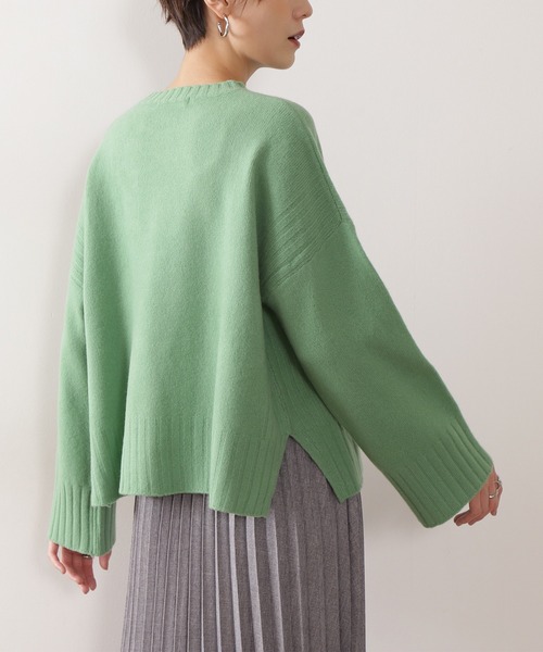 N.（N. Natural Beauty Basic）（エヌエヌナチュラルビューティーベーシック）の「◆デンスホワイトクルーネックニット（ニット/セーター・レディース・オフホワイト/ライトグリーン/イエロー・MEDIUM）」の10枚目の写真