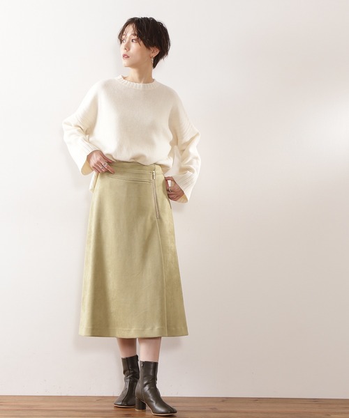 N.（N. Natural Beauty Basic）（エヌエヌナチュラルビューティーベーシック）の「◆デンスホワイトクルーネックニット（ニット/セーター・レディース・オフホワイト/ライトグリーン/イエロー・MEDIUM）」の15枚目の写真