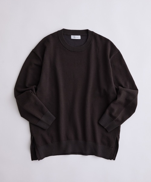 ADAM ET ROPE'(アダムエロペ)の「オーバーサイズ コクーンシルエット プルオーバー/サスティナブル(ニット/セーター・メンズ・グリーン系その他/ネイビー/スミクロ/ホワイト・L/M)」の3枚目の写真
