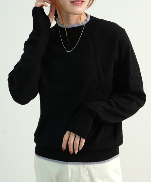 セール Fizz フィズ 指穴デザイン バイカラーハイネックニット ニット セーター Fizz フィズ のファッション通販 Zozotown