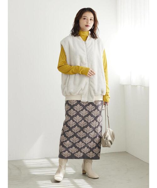 Sugar spoon（シュガースプーン）の「・SUGAR SPOON 2wayファーベスト（その他アウター・レディース・グレイッシュベージュ/ブラック/アイボリー・FREE）」の4枚目の写真