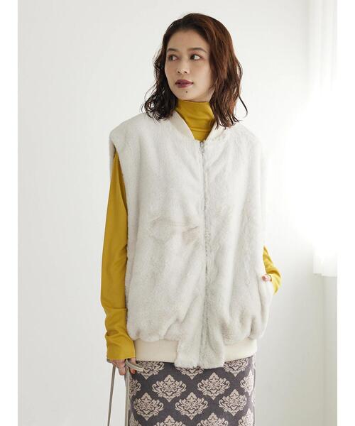 Sugar spoon（シュガースプーン）の「・SUGAR SPOON 2wayファーベスト（その他アウター・レディース・グレイッシュベージュ/ブラック/アイボリー・FREE）」の7枚目の写真