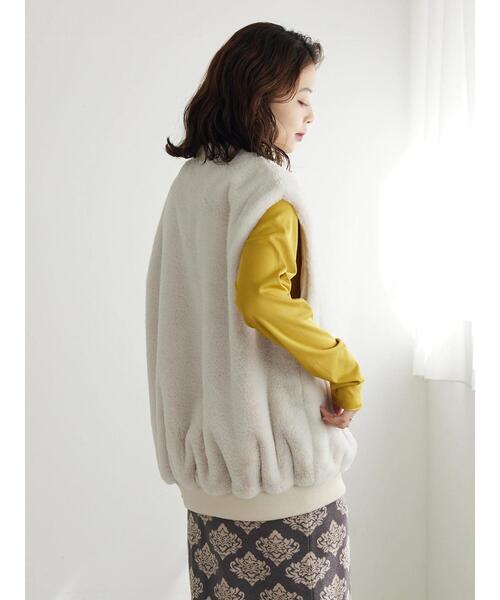 Sugar spoon（シュガースプーン）の「・SUGAR SPOON 2wayファーベスト（その他アウター・レディース・グレイッシュベージュ/ブラック/アイボリー・FREE）」の8枚目の写真