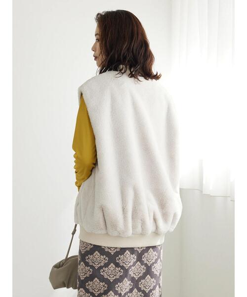 Sugar spoon（シュガースプーン）の「・SUGAR SPOON 2wayファーベスト（その他アウター・レディース・グレイッシュベージュ/ブラック/アイボリー・FREE）」の9枚目の写真