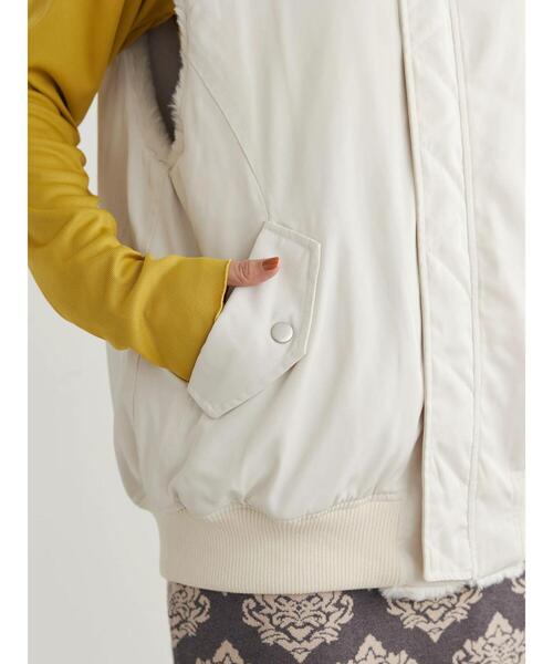 Sugar spoon（シュガースプーン）の「・SUGAR SPOON 2wayファーベスト（その他アウター・レディース・グレイッシュベージュ/ブラック/アイボリー・FREE）」の15枚目の写真