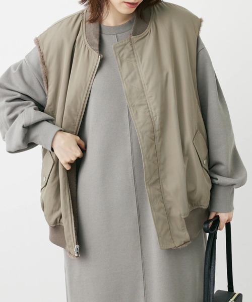 Sugar spoon（シュガースプーン）の「・SUGAR SPOON 2wayファーベスト（その他アウター・レディース・グレイッシュベージュ/ブラック/アイボリー・FREE）」の3枚目の写真