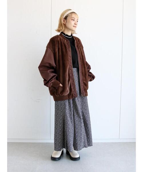 ehka sopo（エヘカソポ）の「ファー切替ブルゾン（ブルゾン・レディース・ブラウン/ベージュ/キナリ・ﾌﾘ-）」の14枚目の写真