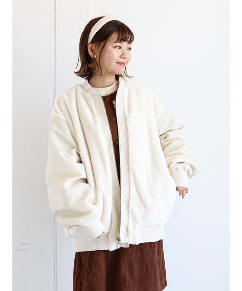 ehka sopo（エヘカソポ）の「ファー切替ブルゾン（ブルゾン・レディース・ブラウン/ベージュ/キナリ・ﾌﾘ-）」の11枚目の写真