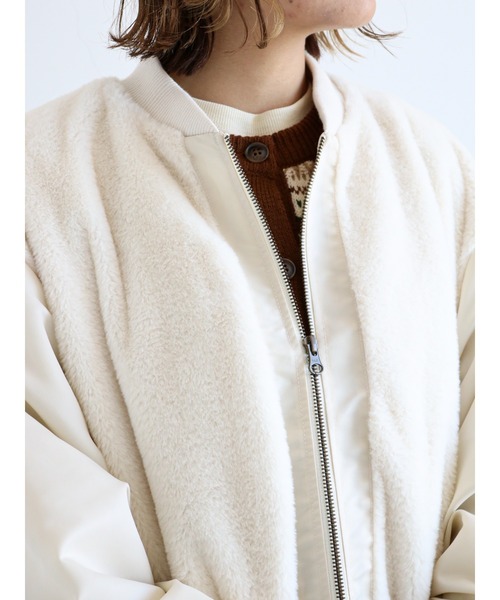 ehka sopo（エヘカソポ）の「ファー切替ブルゾン（ブルゾン・レディース・ブラウン/ベージュ/キナリ・ﾌﾘ-）」の9枚目の写真