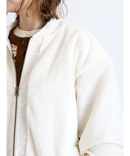 ehka sopo（エヘカソポ）の「ファー切替ブルゾン（ブルゾン・レディース・ブラウン/ベージュ/キナリ・ﾌﾘ-）」の5枚目の写真