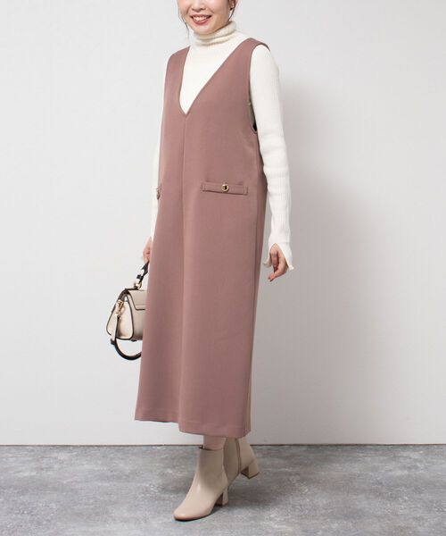 NOLLEY’S（ノーリーズ）の「◇【WEB限定】ジャンパースカート（ワンピース・レディース・ブラック/ブラウン/オフホワイト・FREE）」の3枚目の写真