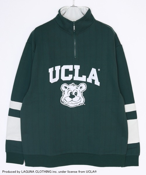 UCLA(ユーシーエルエー)の「UCLA 針抜き裏起毛 オーバーサイズ ハーフジップスウェットシャツ(スウェット・メンズ・アッシュ/ネイビー/ダークグリーン/ブルー・L/M)」の12枚目の写真