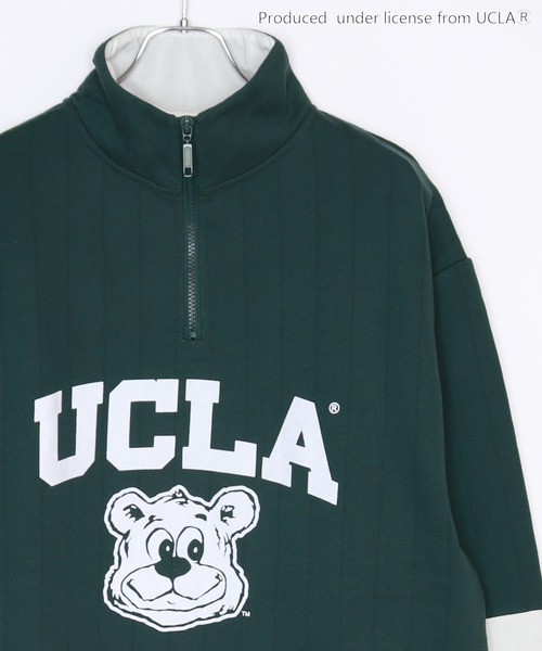 UCLA(ユーシーエルエー)の「UCLA 針抜き裏起毛 オーバーサイズ ハーフジップスウェットシャツ(スウェット・メンズ・アッシュ/ネイビー/ダークグリーン/ブルー・L/M)」の13枚目の写真