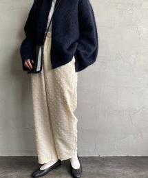 [mizuiro ind/ミズイロインド] ドットカットジャカードイージーパンツ