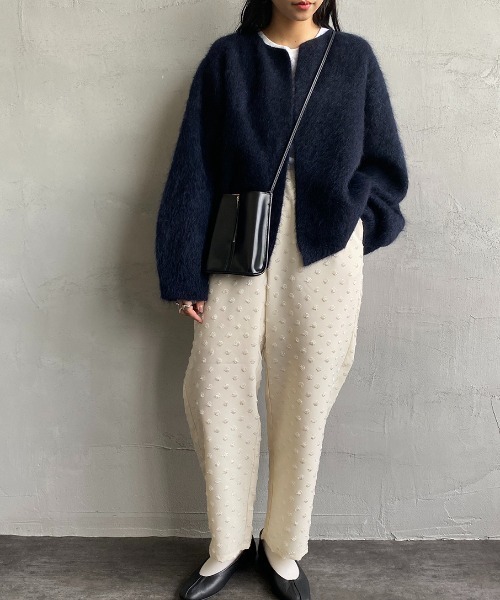 mizuiroind（ミズイロインド）の「[mizuiro ind/ミズイロインド] ドットカットジャカードイージーパンツ（その他パンツ・レディース・ブラック/オフホワイト・F）」の8枚目の写真