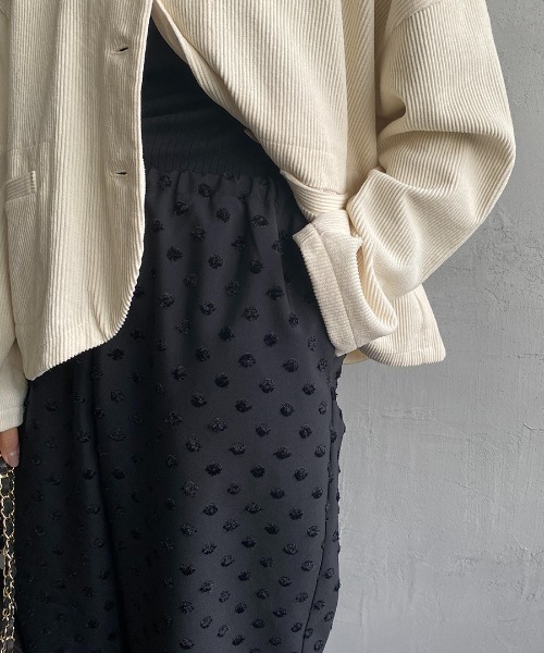 mizuiroind（ミズイロインド）の「[mizuiro ind/ミズイロインド] ドットカットジャカードイージーパンツ（その他パンツ・レディース・ブラック/オフホワイト・F）」の13枚目の写真