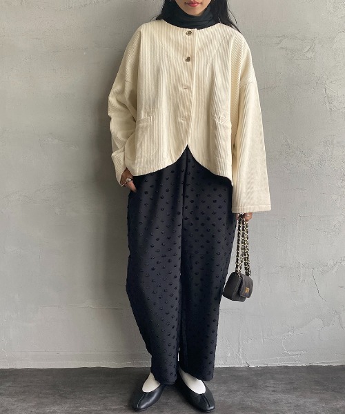 mizuiroind（ミズイロインド）の「[mizuiro ind/ミズイロインド] ドットカットジャカードイージーパンツ（その他パンツ・レディース・ブラック/オフホワイト・F）」の15枚目の写真