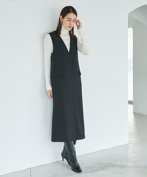 ROPE'（ロペ）の「ダブルクロスジレ風ジャンパースカート（ジャンパースカート・レディース・ベージュ/ブラック・36/38）」の16枚目の写真