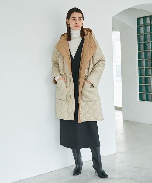 ROPE'（ロペ）の「ダブルクロスジレ風ジャンパースカート（ジャンパースカート・レディース・ベージュ/ブラック・36/38）」の7枚目の写真