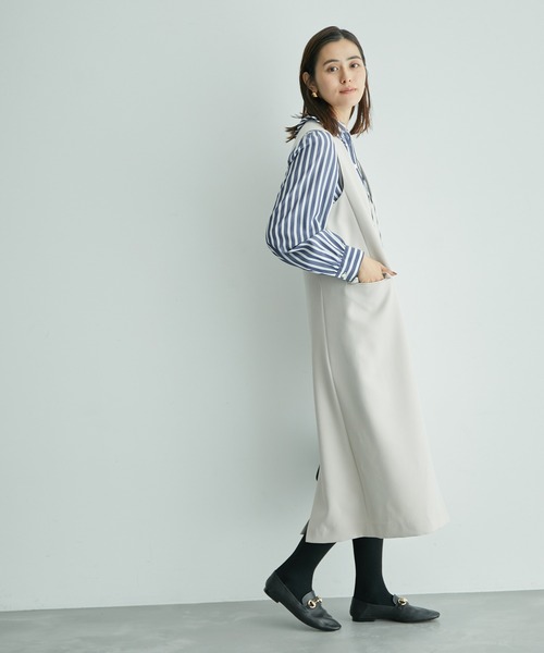 ROPE'（ロペ）の「ダブルクロスジレ風ジャンパースカート（ジャンパースカート・レディース・ベージュ/ブラック・36/38）」の17枚目の写真