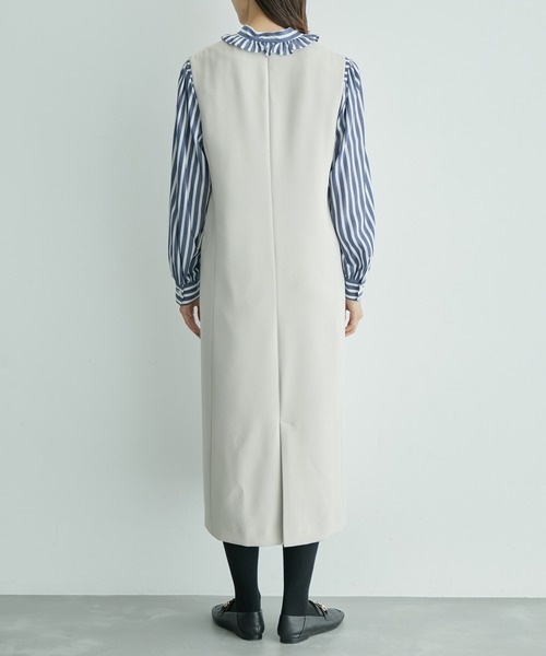 ROPE'（ロペ）の「ダブルクロスジレ風ジャンパースカート（ジャンパースカート・レディース・ベージュ/ブラック・36/38）」の8枚目の写真